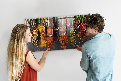 Magnettafel küche Gewürze auf Löffeln