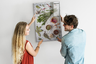Glas magnettafel Kräuter