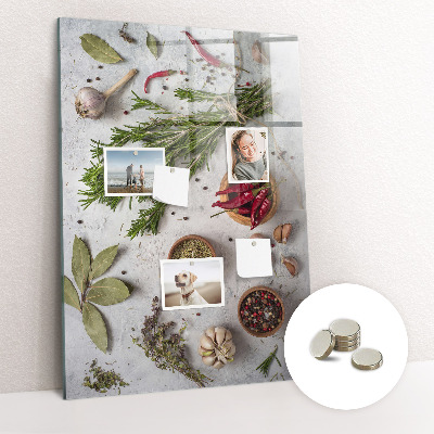 Glas magnettafel Kräuter