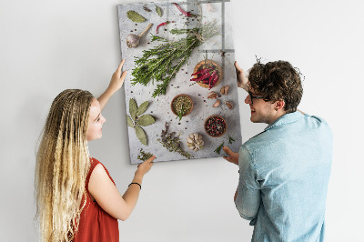 Glas magnettafel Kräuter