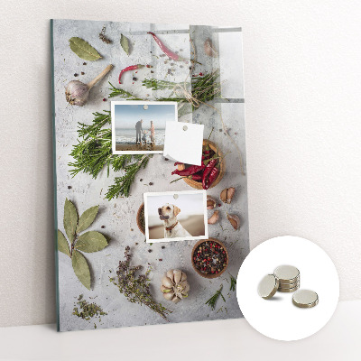 Glas magnettafel Kräuter
