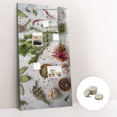 Glas magnettafel Kräuter