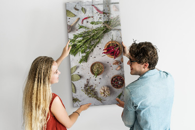 Glas magnettafel Kräuter