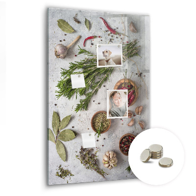 Glas magnettafel Kräuter