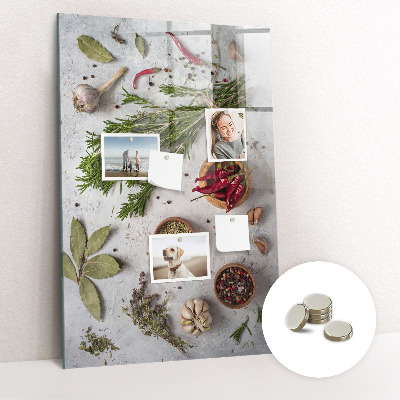 Glas magnettafel Kräuter