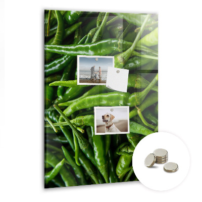 Glas magnettafel Grüne Paprika