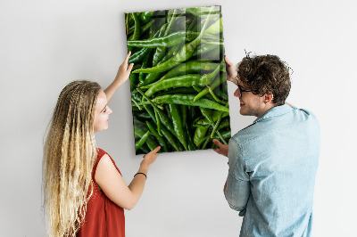 Glas magnettafel Grüne Paprika