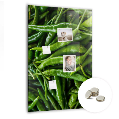 Glas magnettafel Grüne Paprika