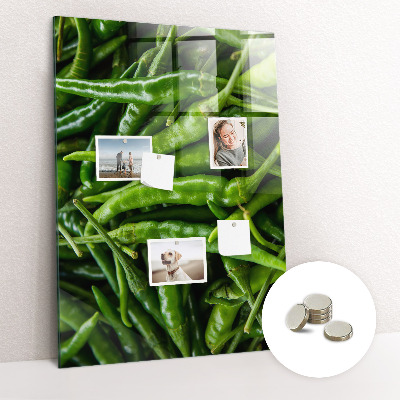 Glas magnettafel Grüne Paprika