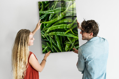 Glas magnettafel Grüne Paprika