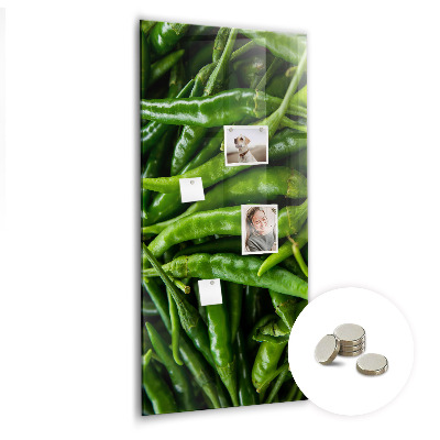 Glas magnettafel Grüne Paprika