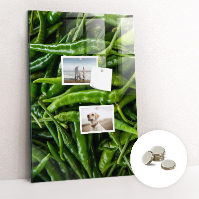Glas magnettafel Grüne Paprika