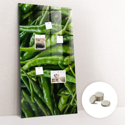 Glas magnettafel Grüne Paprika
