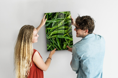 Glas magnettafel Grüne Paprika