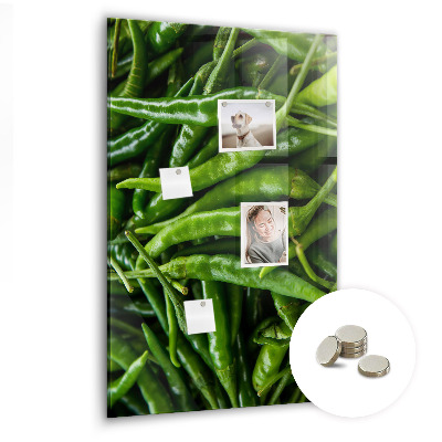 Glas magnettafel Grüne Paprika