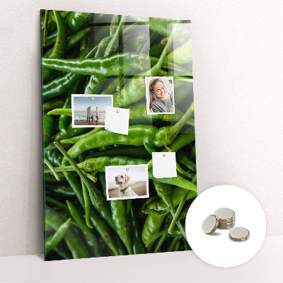 Glas magnettafel Grüne Paprika