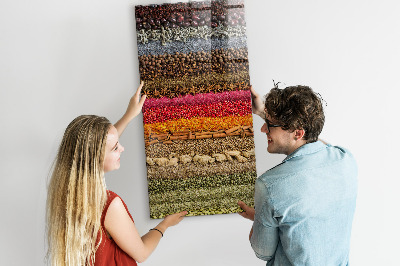 Glas magnettafel Reihen von Gewürzen