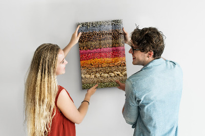 Glas magnettafel Reihen von Gewürzen