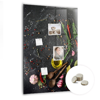 Glas magnettafel Gewürzkomposition