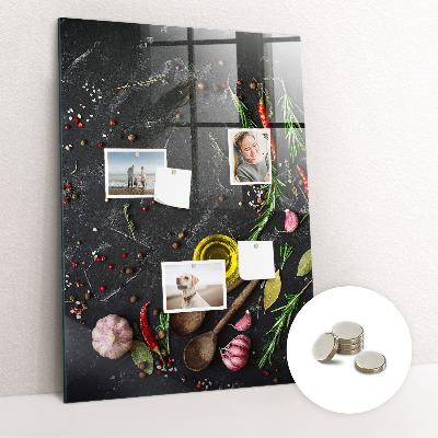 Glas magnettafel Gewürzkomposition