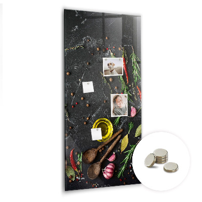 Glas magnettafel Gewürzkomposition
