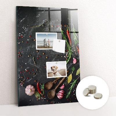 Glas magnettafel Gewürzkomposition