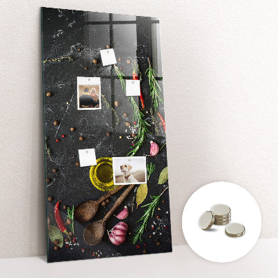 Glas magnettafel Gewürzkomposition