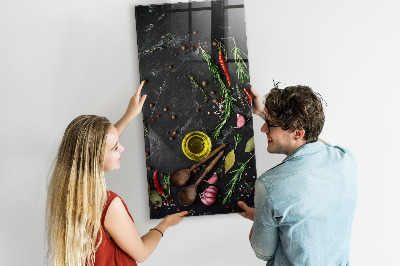 Glas magnettafel Gewürzkomposition