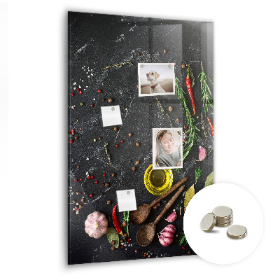 Glas magnettafel Gewürzkomposition