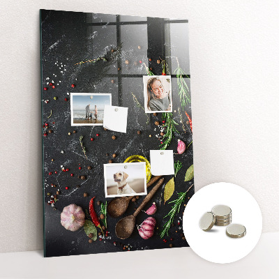 Glas magnettafel Gewürzkomposition