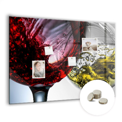 Magnettafel küche Gläser Wein