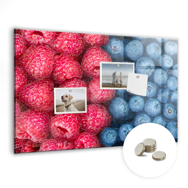 Magnettafel küche Blaubeeren und Himbeeren