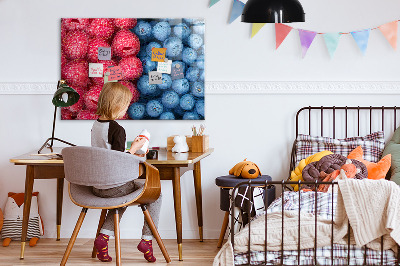 Magnettafel küche Blaubeeren und Himbeeren