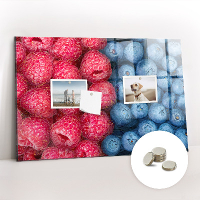 Magnettafel küche Blaubeeren und Himbeeren