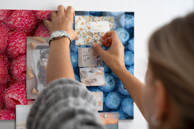 Magnettafel küche Blaubeeren und Himbeeren