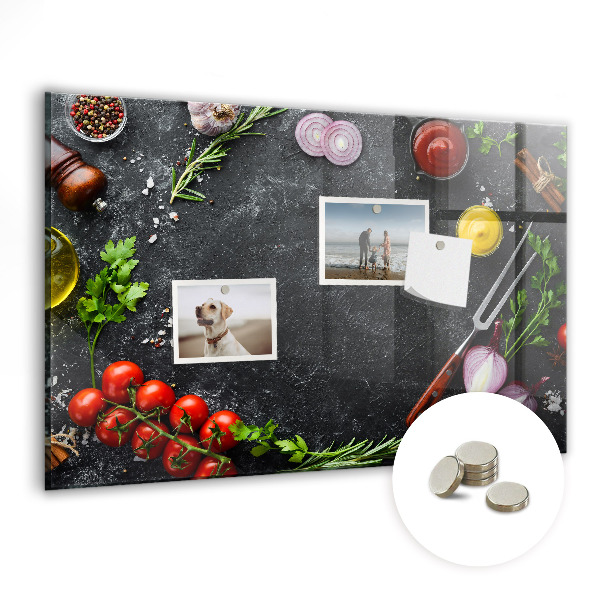 Magnettafel küche Gemüse auf der Theke