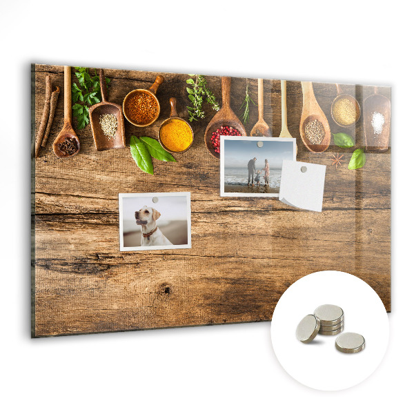 Magnettafel Löffel Gewürze