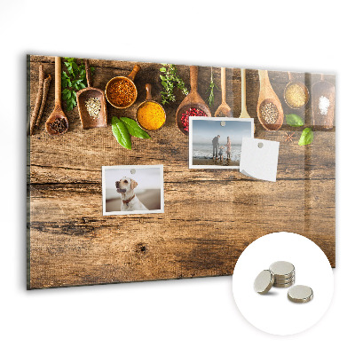 Magnettafel Löffel Gewürze