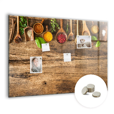 Magnettafel Löffel Gewürze