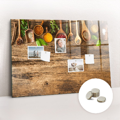 Magnettafel Löffel Gewürze