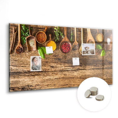 Magnettafel Löffel Gewürze