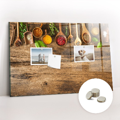 Magnettafel Löffel Gewürze