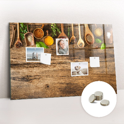 Magnettafel Löffel Gewürze