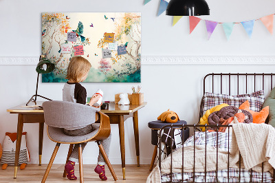 Magnettafel kinder Blumen Vögel Natur
