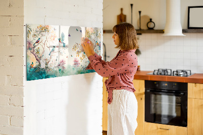 Magnettafel kinder Blumen Vögel Natur