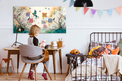 Magnettafel kinder Blumen Vögel Natur