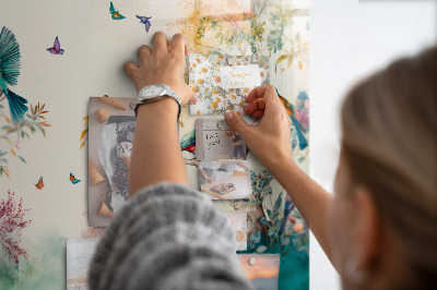 Magnettafel kinder Blumen Vögel Natur