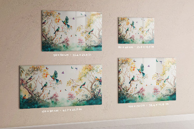 Magnettafel kinder Blumen Vögel Natur