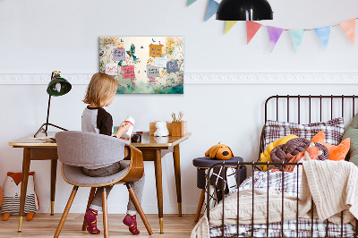 Magnettafel kinder Blumen Vögel Natur