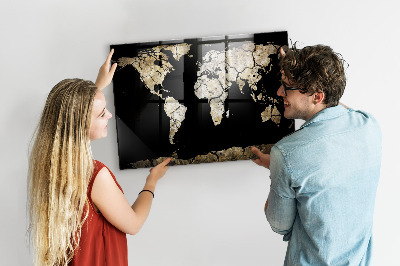Magnettafel bunt Dürre-Weltkarte